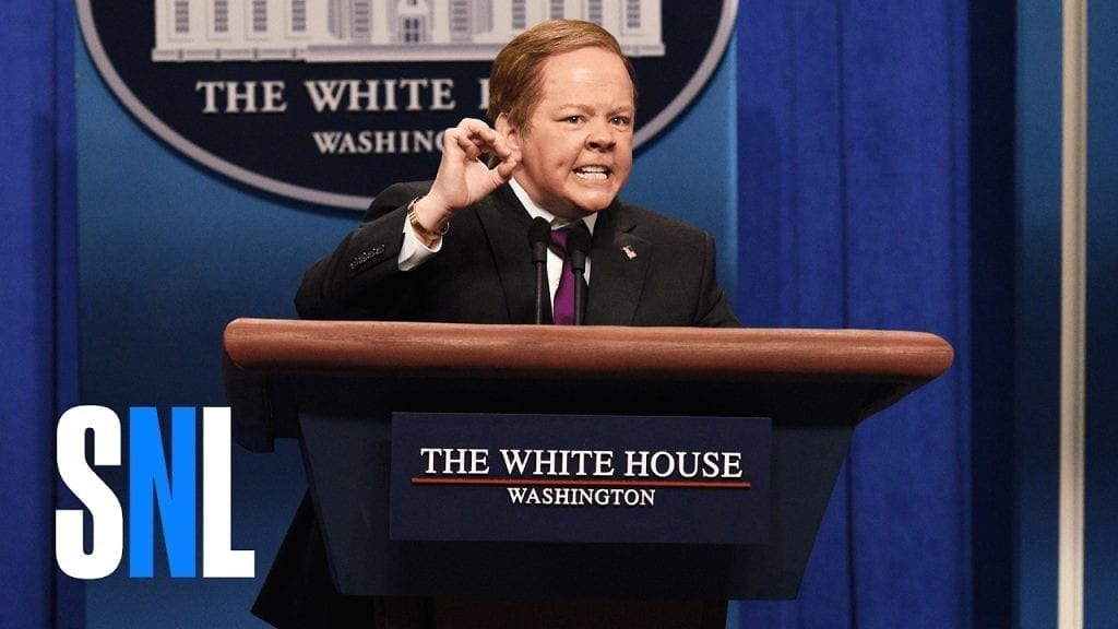 Melissa McCarthy as Sean Spicer on SNL