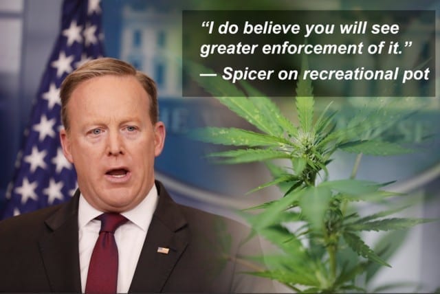 Sean Spicer Tells Us to Expect “More Enforcement” on Recreational Marijuana Sean Spicer