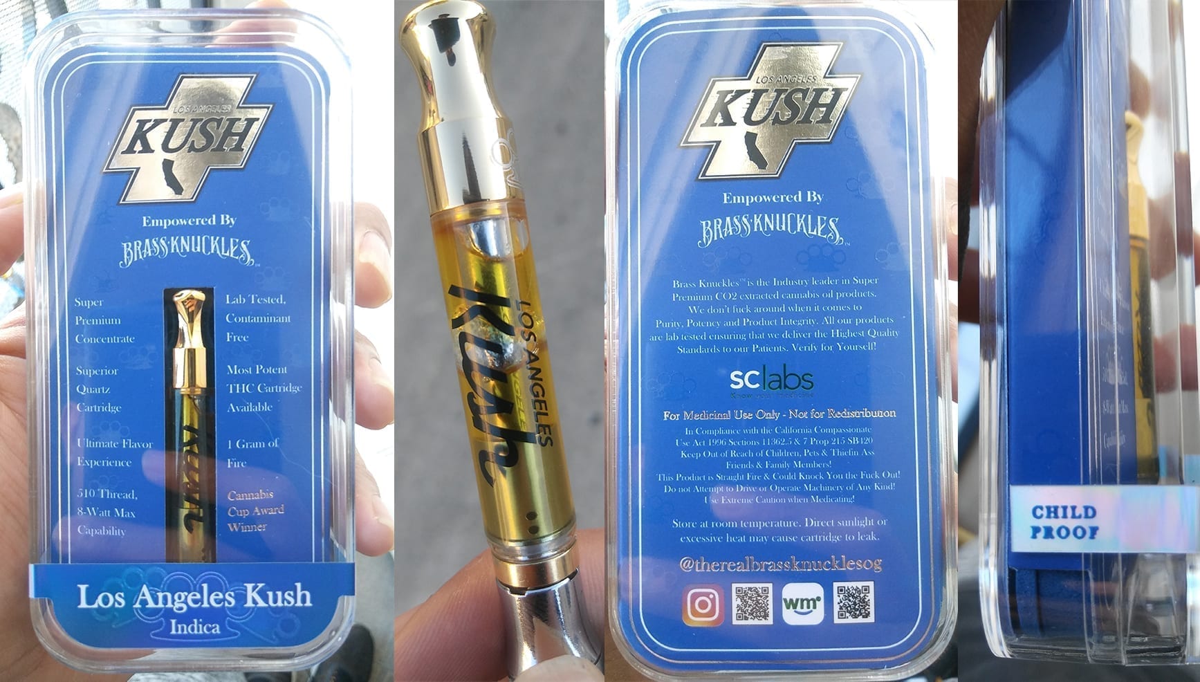 la kush brass knuckles cartridge review