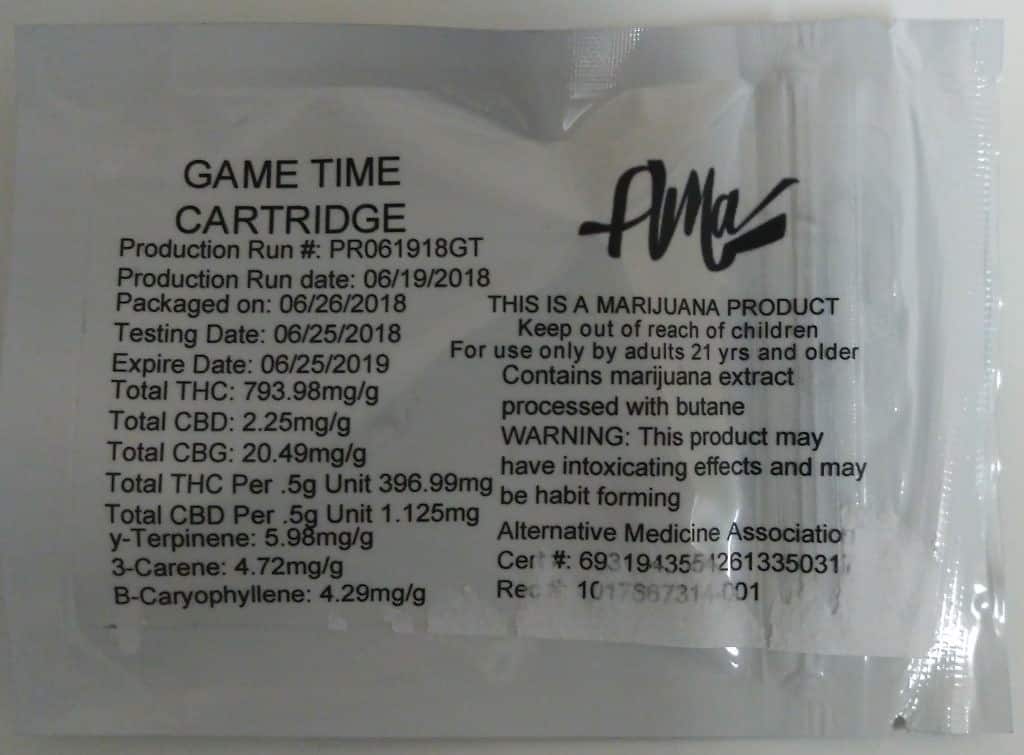 game time vape cartridge test results