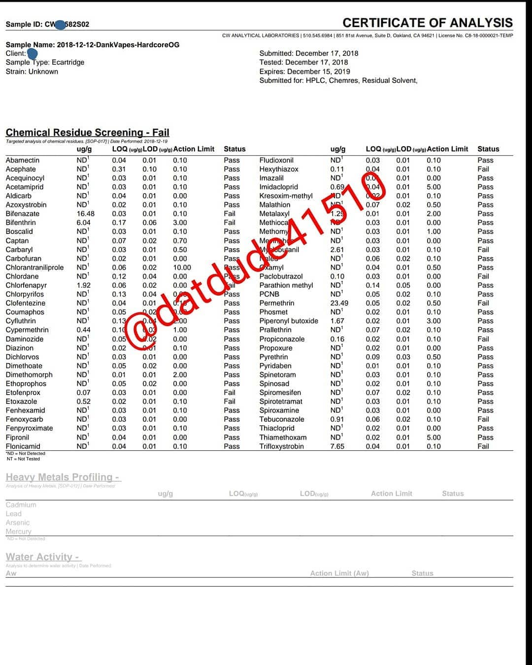 dank vape pesticide test