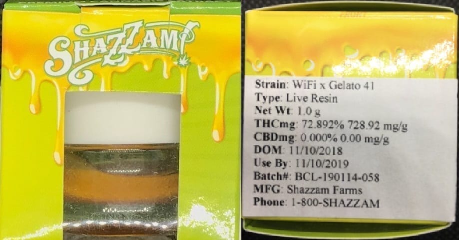 shazzam farms live resin wifi x gelato