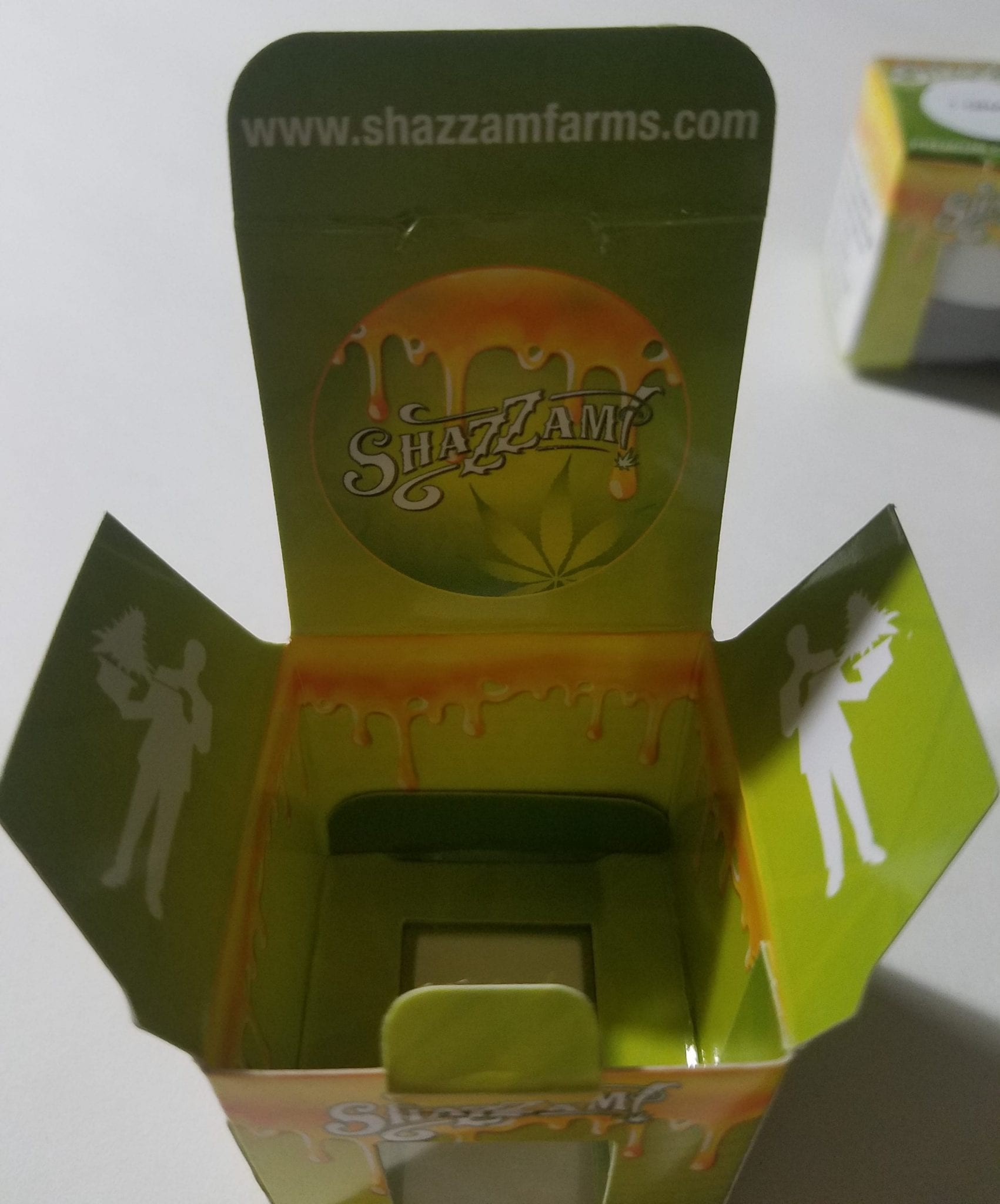 Shazzam Farms packaging open