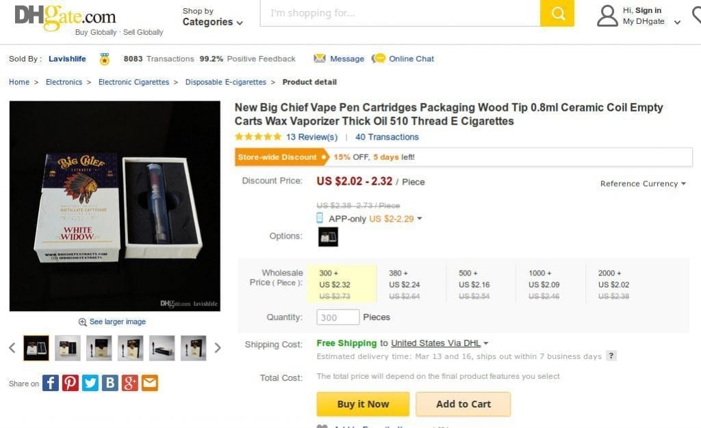 Big Chief empties for sale