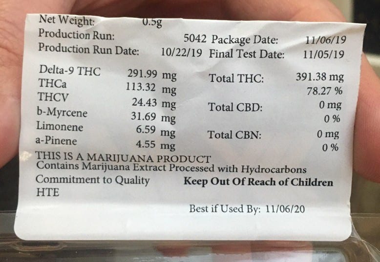 mpx live resin test results