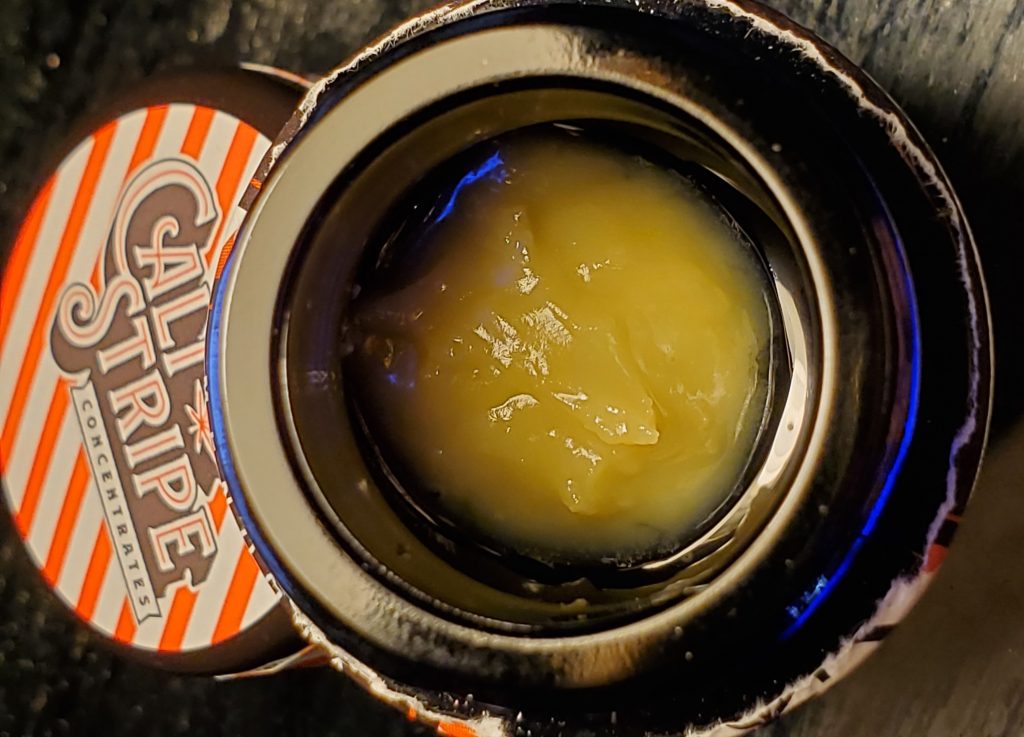 cali stripe live rosin batter close up