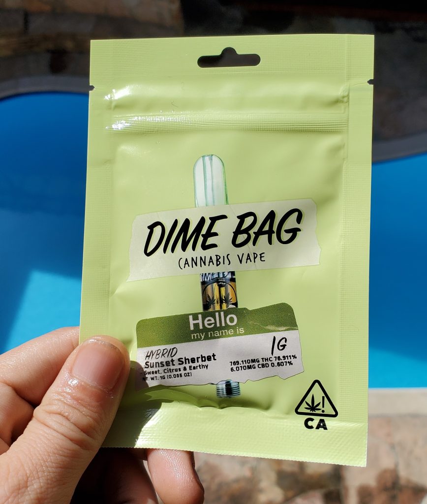 dime bag cartridge front label