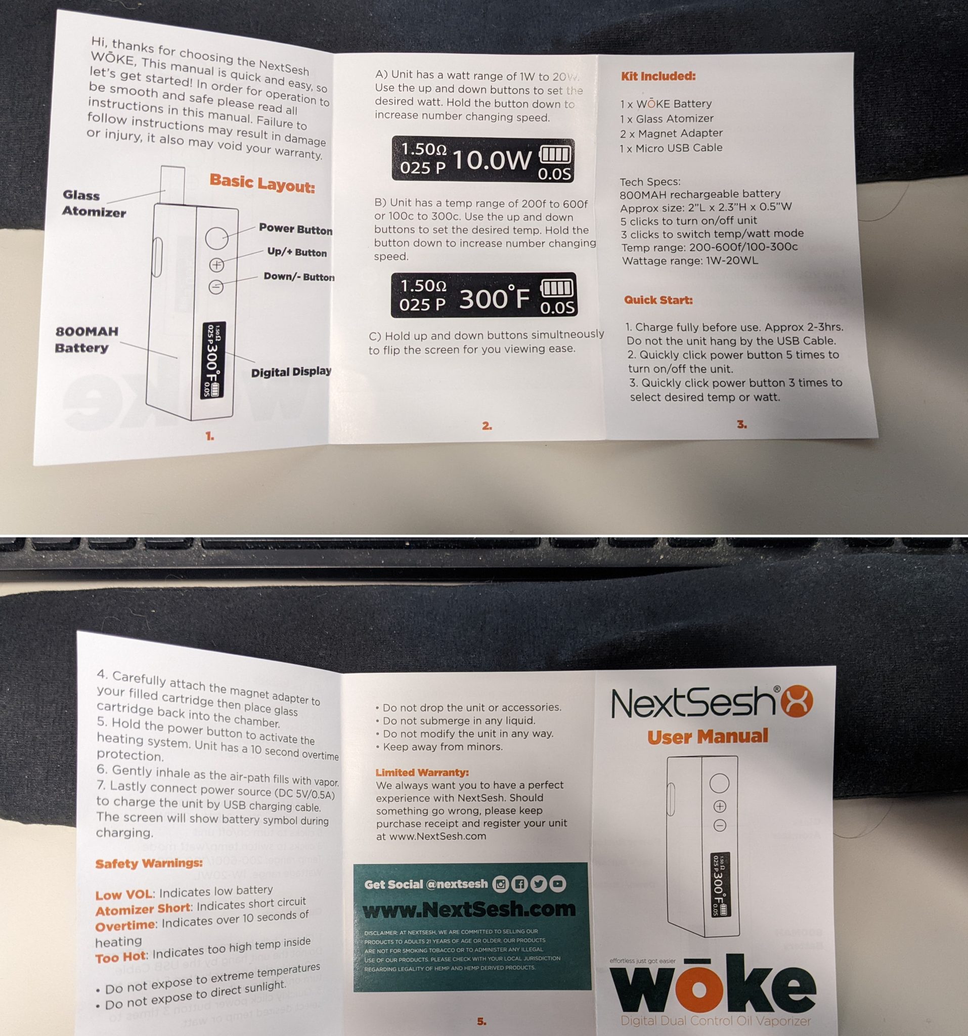 woke vaporizer manual