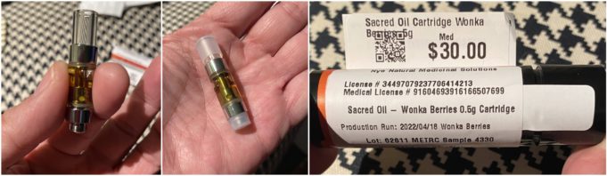 Sacred Oil THC Cart Review – Great Taste and High sacred oil cart review