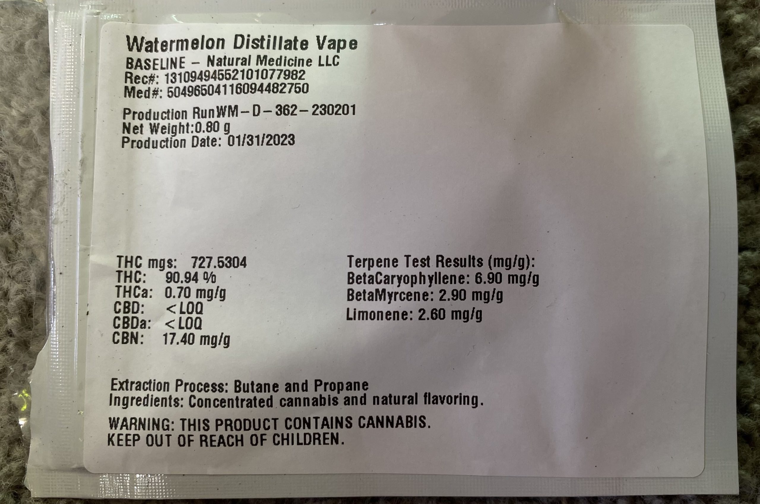 baseline cart details